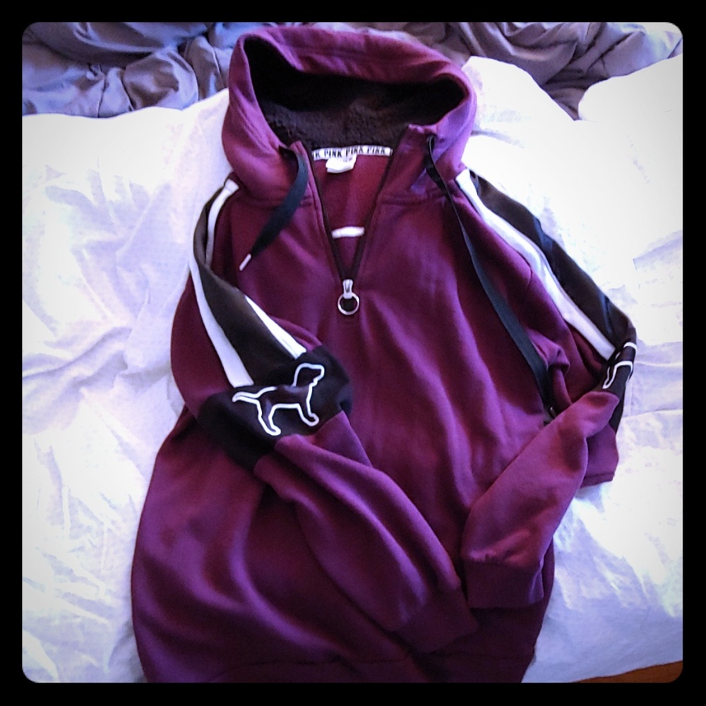 Pink fleece hood!